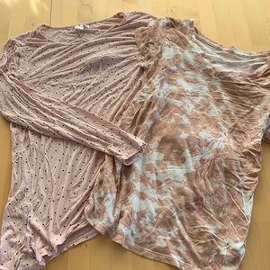 2 pink maternity / nursing tops size XS and S